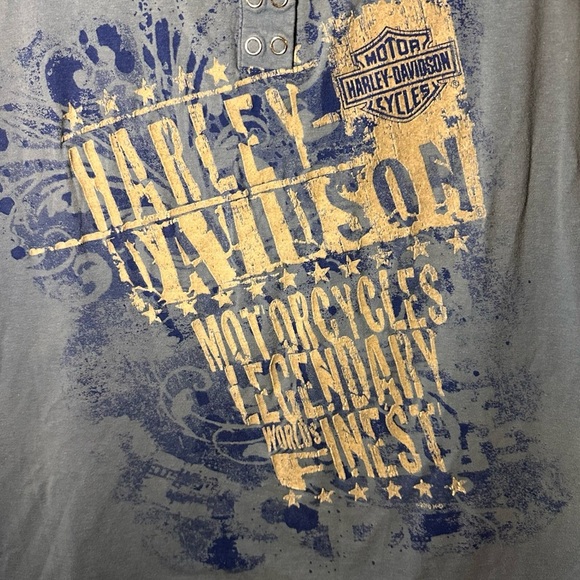 Harley-Davidson Motorcycle Sleeveless Blue Women's 2XL Sleeveless Tee Tank Top - Picture 2 of 5